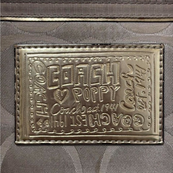 Y2K Coach Gold Poppy Signature Tote with Gold Accents - Picture 4 of 5